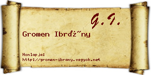 Gromen Ibrány névjegykártya